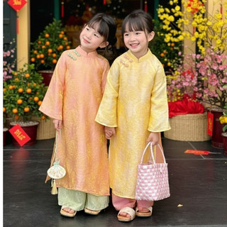 Áo dài cách tân bé gái mặc Tết siêu xinh