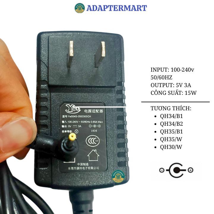 Sạc máy tính bảng Fujitsu QH34/B1 QH34/B2 QH35/B1 QH35/W QH30/W , nguồn Fujisu Arrows Tab 5v 3a 15W 