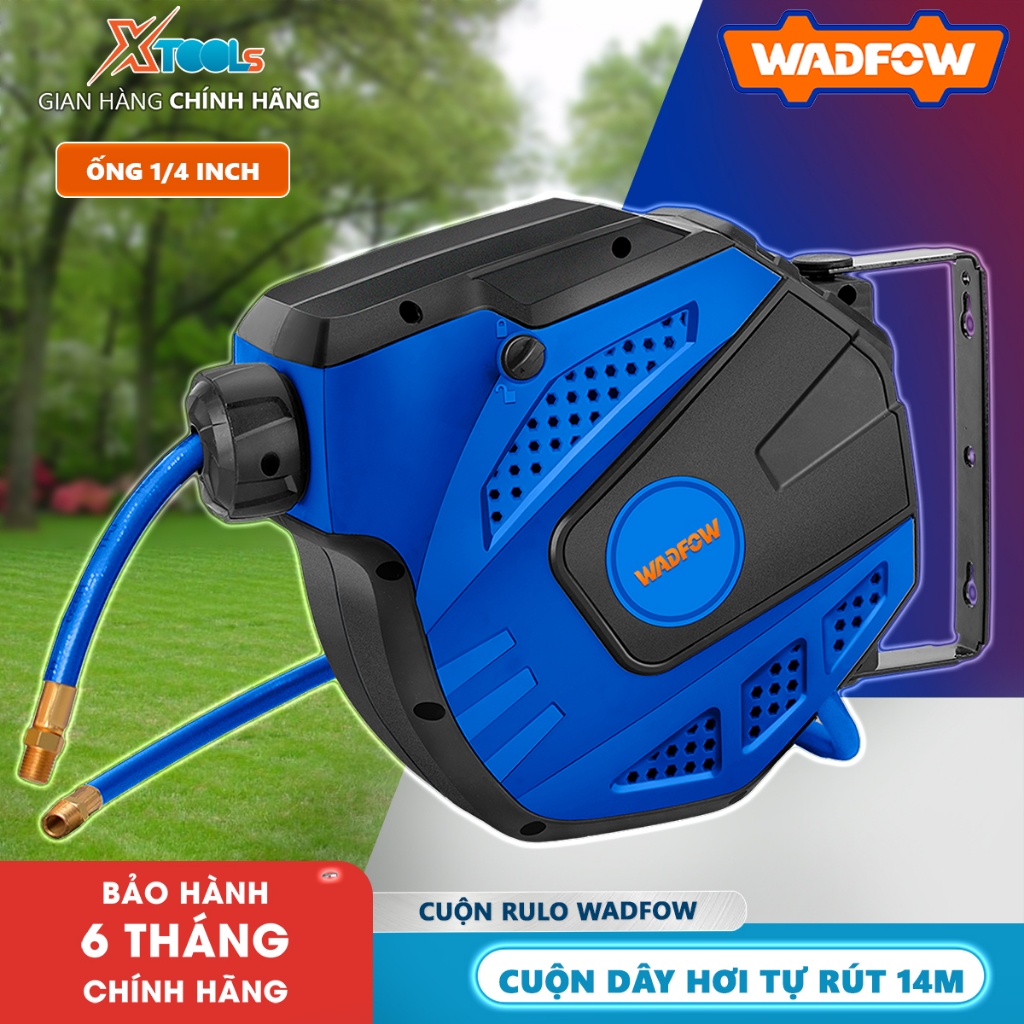 Rulo cuốn dây hơi WADFOW WAZ3515 dây hơi máy nén khí 14m, Rulo cuốn dây rửa xe, rulo cuộn ống nước, 