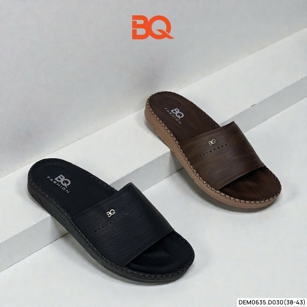 BQ | Dép lê size 38-43 Dép da nam đế kếp trẻ trung bản khau viền chắc chắn nam tính DEM0635.D030