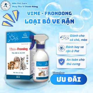  Chai Xịt Ve Rận Chó Mèo Vime Frondog - Lọ Xịt Bọ Chét Chó Rận Mèo Milo Pet Care 