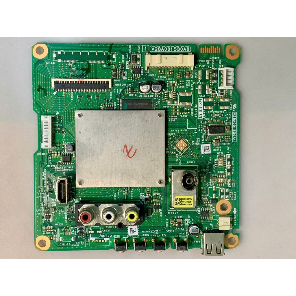 Bo main boar mạch linh kiện tivi tv Toshiba 32p2400vn 32p2400 nguồn, xử lý chung chính chủ khiển tco