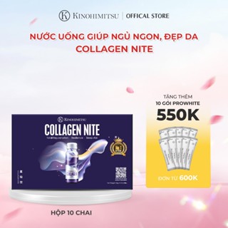  Nước uống Collagen Nite Kinohimitsu chống lão hóa giúp ngủ ngon làm sáng và mịn da 10 chai x 50g 
