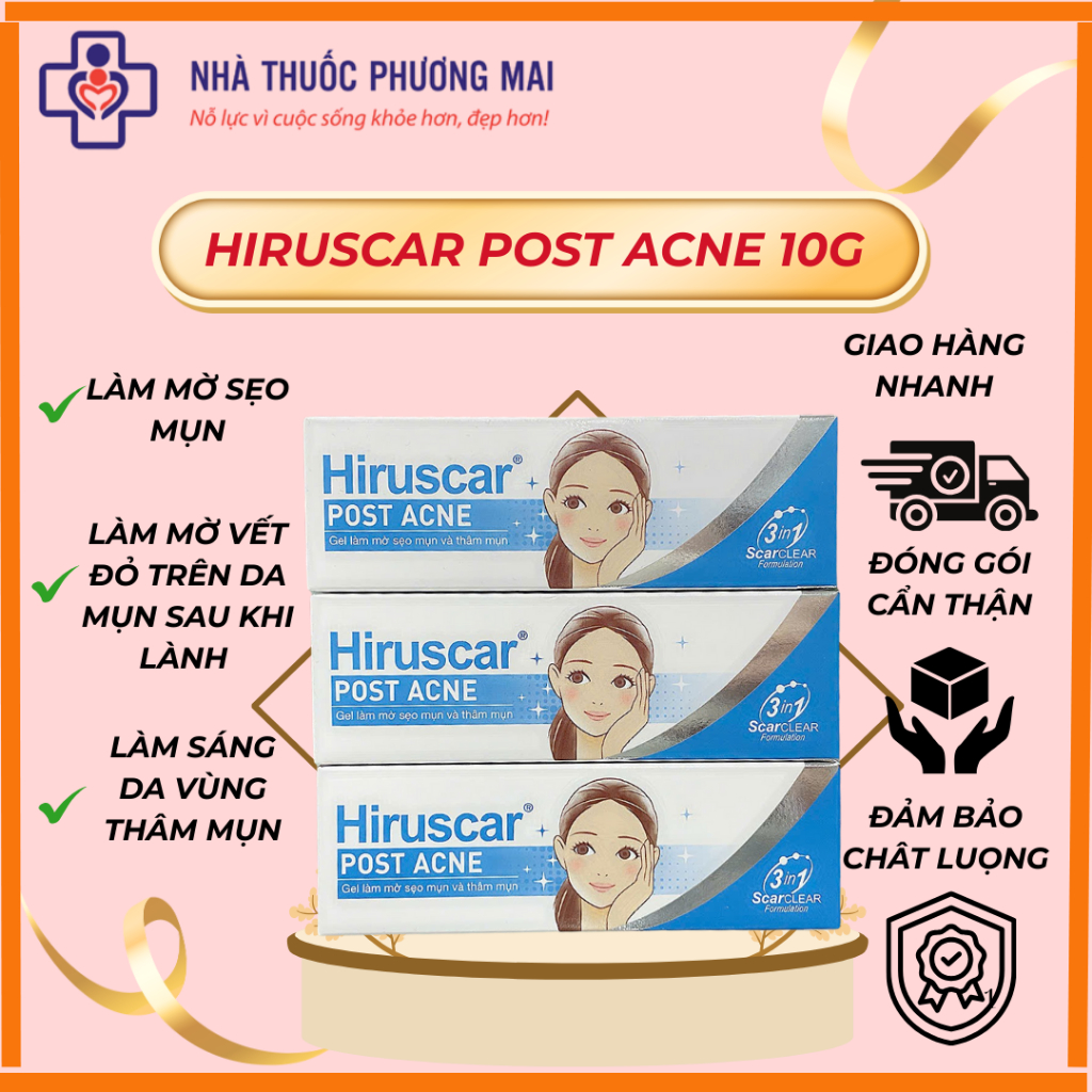 HIRUSCAR POST ACNE 10g - Gel chăm sóc sẹo mụn và mụn thâm