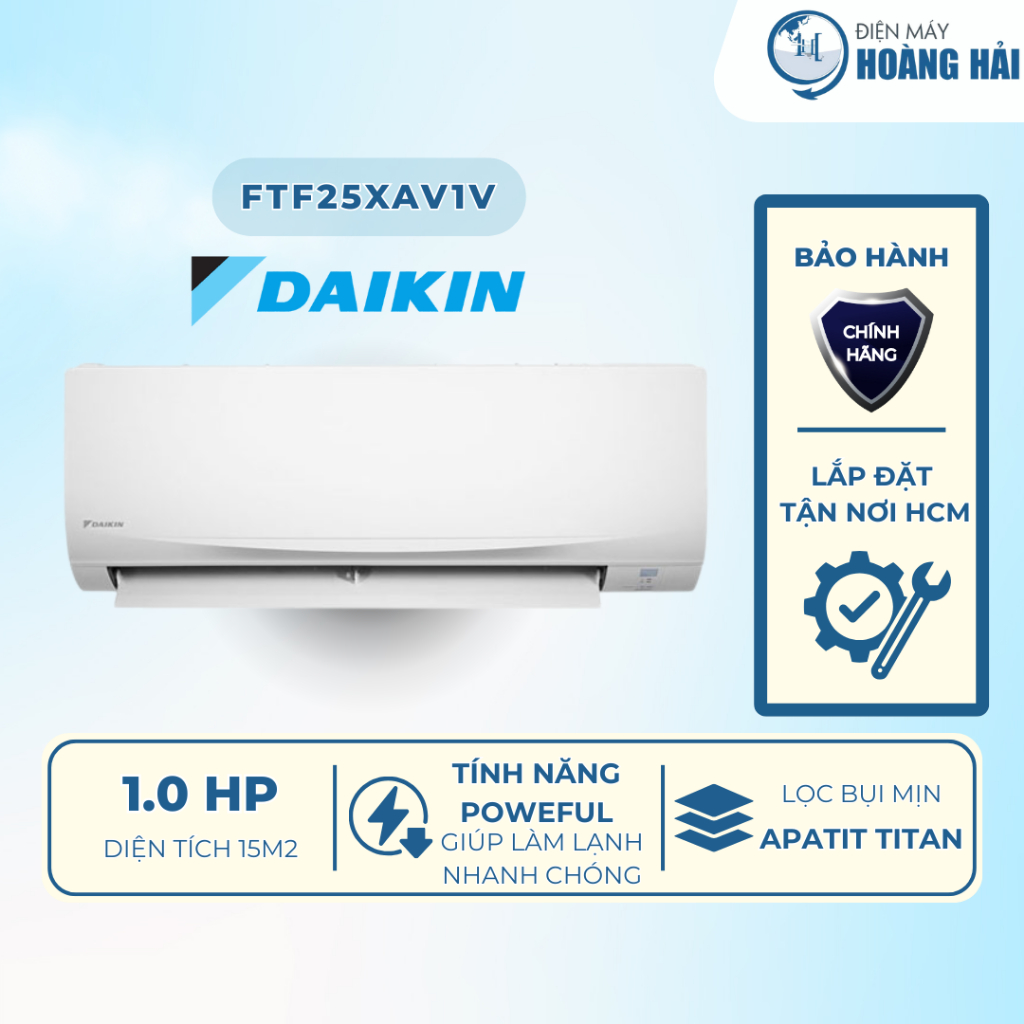 FTF25XAV1V Điều hòa Daikin 1 chiều 9000BTU FTF25XAV1V model 2023 Không Inverter