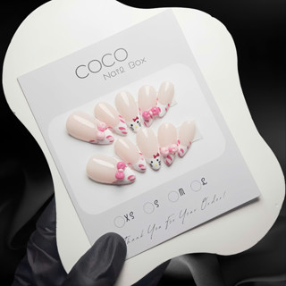  COCO LUXURY - 012 móng úp tay Nailbox thiết kế màu thạch Hello Kitty dễ thương 