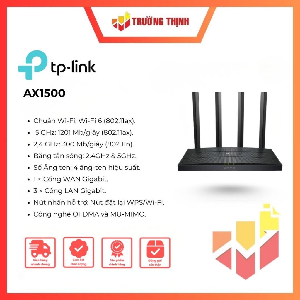 Bộ Định Tuyến TP-Link Archer AX12 AX1500 Wi-Fi 6 Router