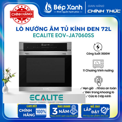 [FREESHIP HCM] Lò Nướng Âm Tủ Ecalite EOV-JA7060SS - Dung Tích 72L - Điều Khiển Cảm Ứng - Bảo Hành 3 Năm