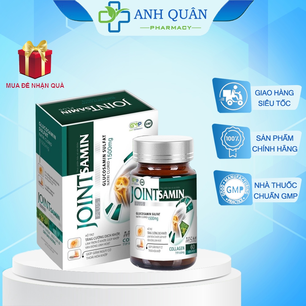 Viên khớp Joint Samin Plus (hộp 60 viên) bổ khớp hỗ trợ giảm nguy cơ thoái hóa khớp (hàng chuẩn)
