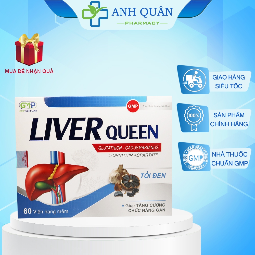 Viên uống giải độc gan Liver Queen (hộp 60 viên) hỗ trợ tăng cường chức năng gan (hàng chuẩn)