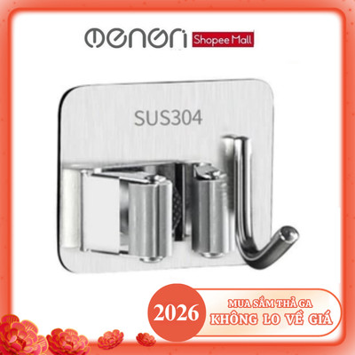 Móc Treo Cây Lau Nhà INOX 304 Dán Tường Gạch Men- OENON