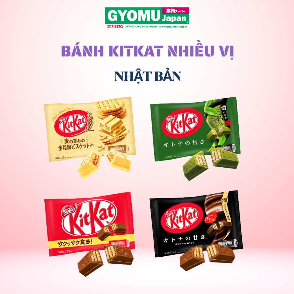 Bánh Socola KitKat thanh đủ vị, matcha, dâu, truyền thống, chocolate nội địa Nhật Bản - Gyomu Japan