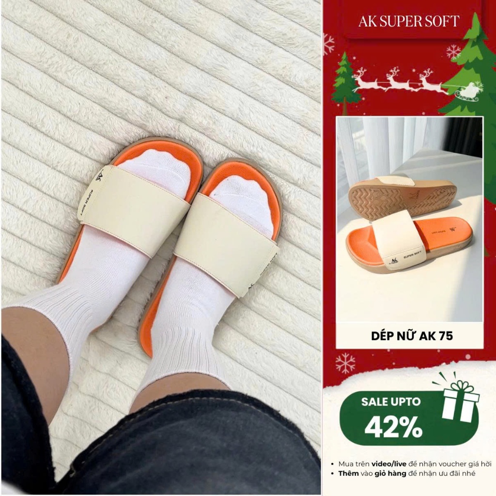 (Xả Kho Đón Tết) Dép Quai Ngang Super Soft AK75 Quai Da Cao Cấp - Phong Cách Streetwear Cực Kì Trẻ T