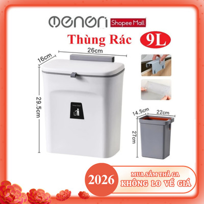 Thùng Đựng Rác OENON Có Nắp Treo Cánh Tủ Hoặc Dán Tường Chất Liệu Nhựa PP Cao Cấp