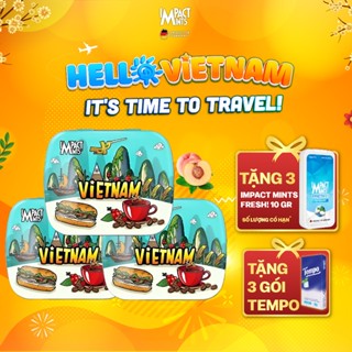  Combo 3 Hộp Kẹo Ngậm Bạc Hà Không Đường IMPACT MINTS Hương Đào 14G  Tặng 3 Gói Tempo  