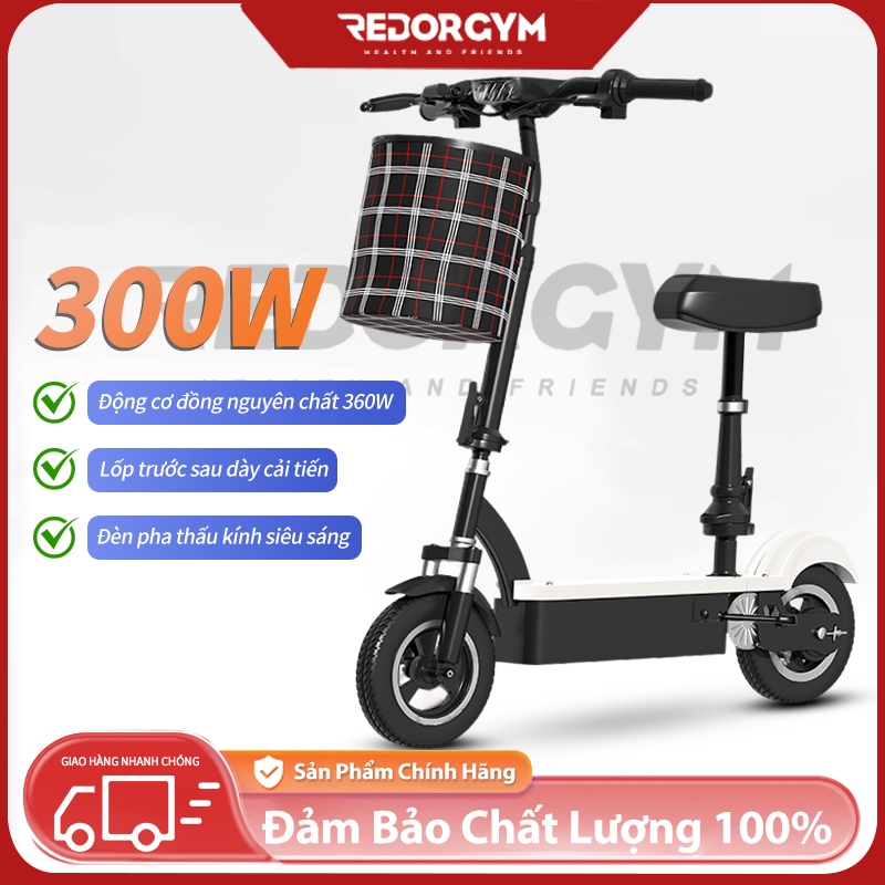 Xe scooter điện gấp bánh lớn,Lốp trước sau dày cải tiến,Lốp 8 inch,Tầm bắn 10-20km