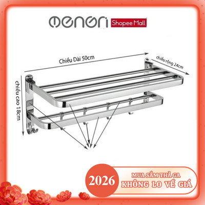 Giá Vắt Khăn Nhà Tắm INOX SUS304 Lắp Đặt Dính Tường Hoặc Khoan - OENON - G304