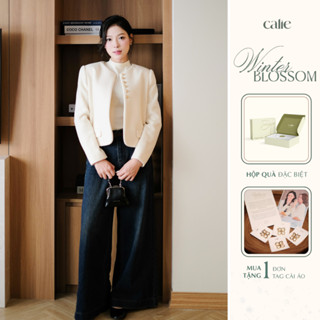   Winter Chapter 2  Áo khoác dạ không khuyết dạ ép lông cừu mềm ấm thời trang thiết kế Calie Ak136 