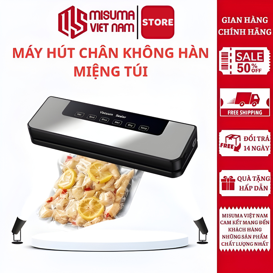 Máy Hút Chân Không Misuma - Hoàn Toàn Tự Động, Máy Đóng Gói Thực Phẩm Khử Trùng Bằng Tia Cực Tím