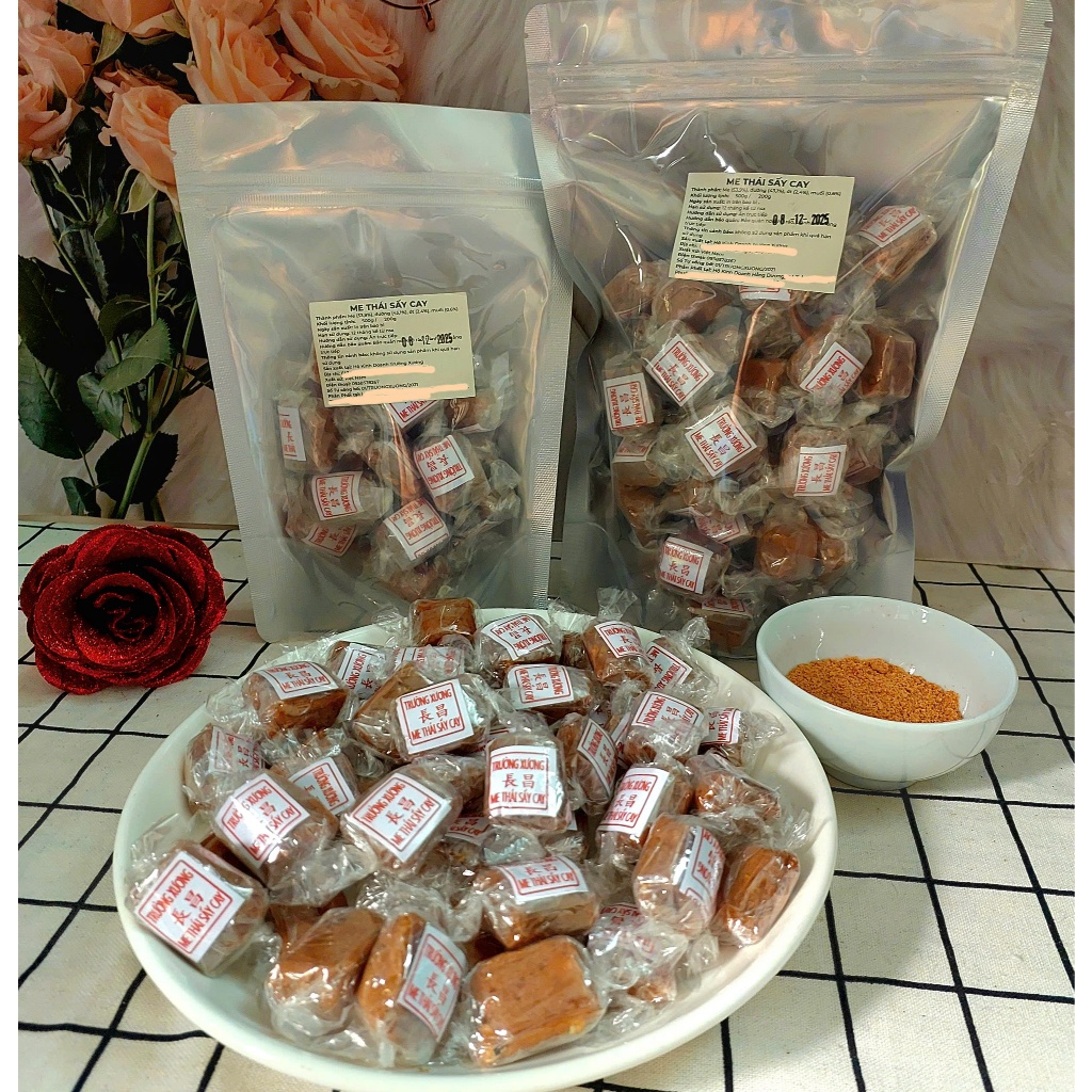  Set Kẹo Me Thái sấy cay Trường Xương kèm Muối Chay 
