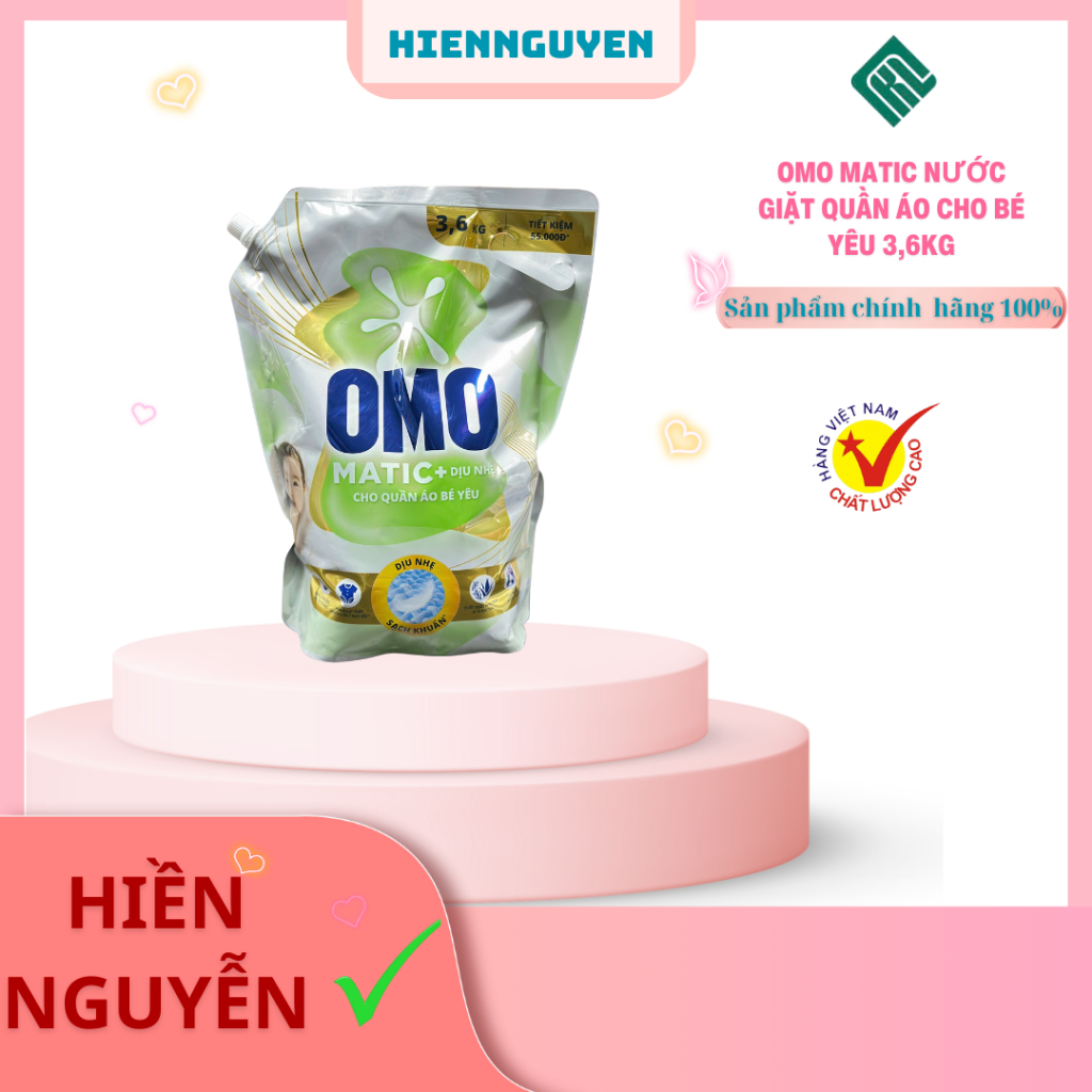 Nước giặt quần áo omo matic cho bé yêu 3,6KG