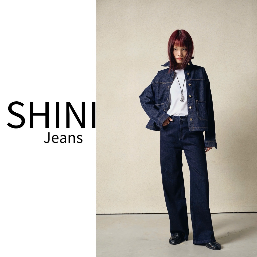 [ SHINI JEANS ] Quần jean Nữ ROCKY INDIGO dài 102-105cm co dãn tốt tag da SHINI ống suông 24cm