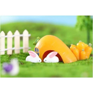Thỏ Trắng Tai Hồng Mini Ngây Thơ - 5 con, Làm Phụ Kiện Trang Trí Tiểu Cảnh, 𝐓𝐞𝐫𝐫𝐚𝐫𝐢𝐮𝐦