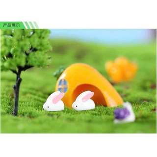Thỏ Trắng Tai Hồng Mini Ngây Thơ - 5 con, Làm Phụ Kiện Trang Trí Tiểu Cảnh, 𝐓𝐞𝐫𝐫𝐚𝐫𝐢𝐮𝐦