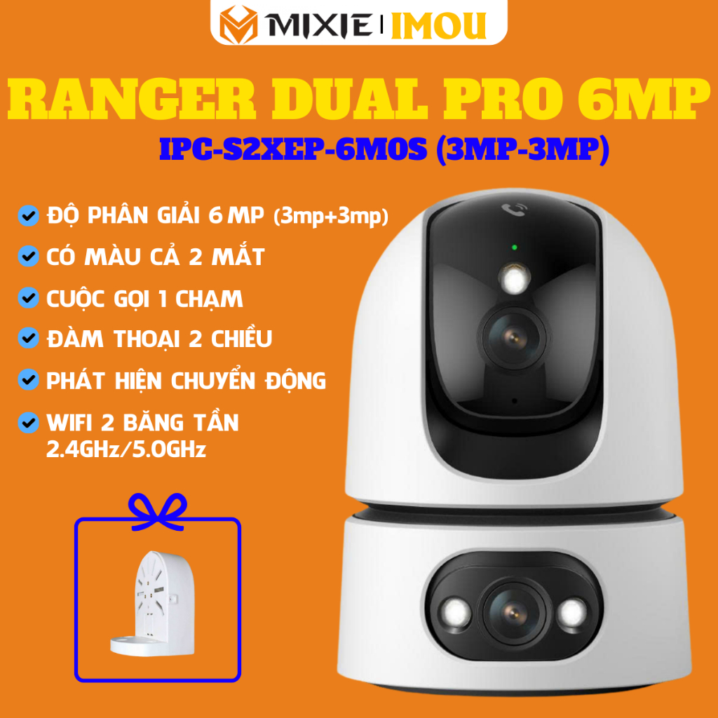 Camera imou trong nhà Ranger Dual Pro 6MP (3MP + 3MP) và 10MP (5MP + 5MP)  | S2XEP-6M0S/S2XEP-10M0S 