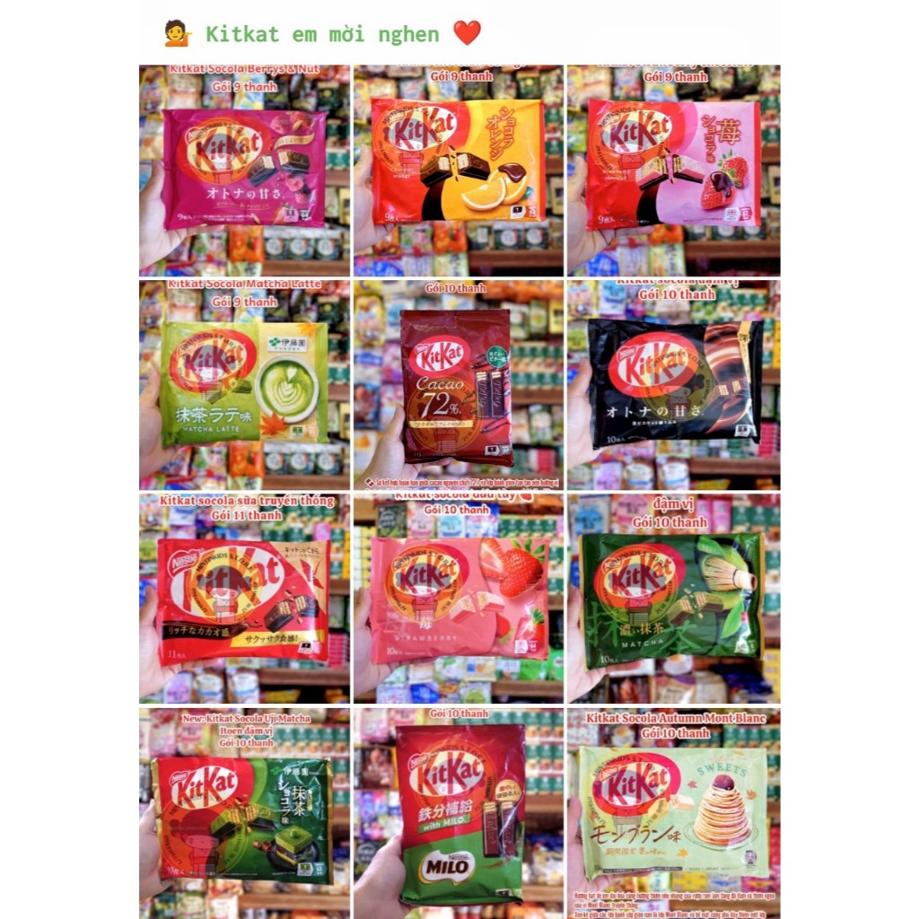 KITKAT SOCOLA NHẬT BẢN NHIỀU VỊ
