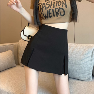 Chân Váy Nữ Chữ A PINKSTORE29 Cạp Cao Xẻ Tà 2 Bên C008