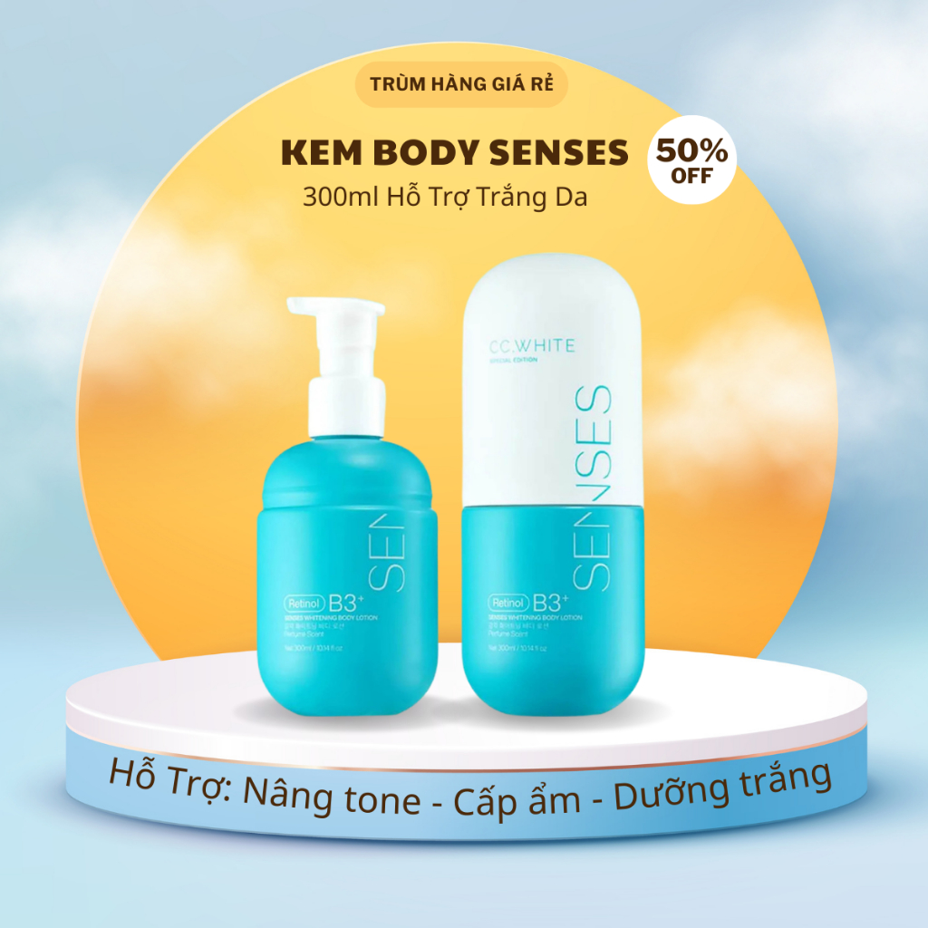 Kem body dưỡng trắng da SENSES CC. WHITE giá sỉ, kem dưỡng ẩm đẹp da toàn thân.