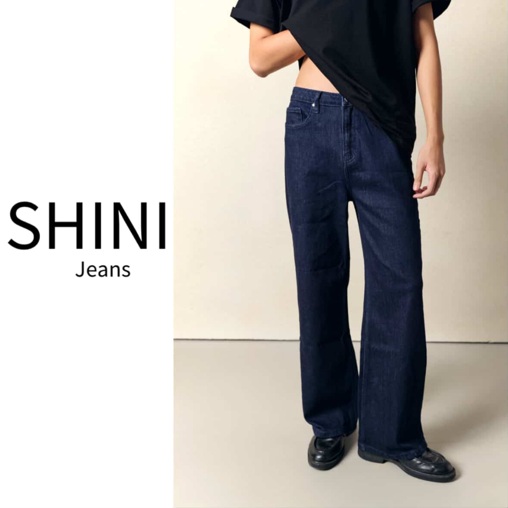 [ SHINI JEANS ] Quần jean Nam ROCKY INDIGO dài 105-110cm co dãn tốt tag da SHINI ống suông 24cm