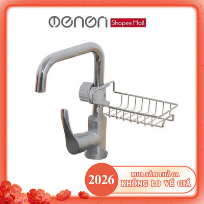 Kệ Gắn Vòi Nước Lavabo Để Đồ Cọ Xoong Chất Liệu INOX Full Hộp - OENON