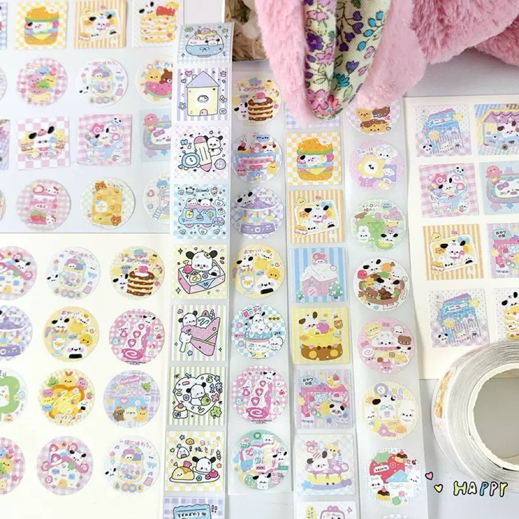 CUỘN 300 STICKER NIÊM PHONG GẤU DỄ THƯƠNG