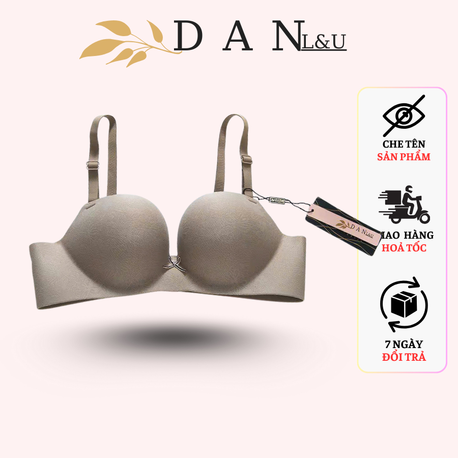 Áo Ngực Đúc Su Không Gọng Mút Bàn Tay Êm Ái Đệm 3cm Phối Nơ DAN L&U U68