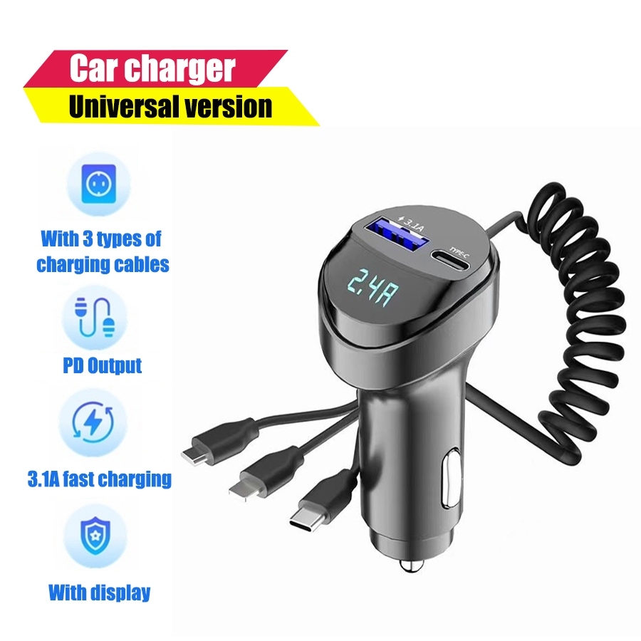 Bộ sạc ô tô điện thoại di động siêu nhanh đầu sạc thuốc lá bật lửa chuyển đổi phích cắm sạc xe hơi