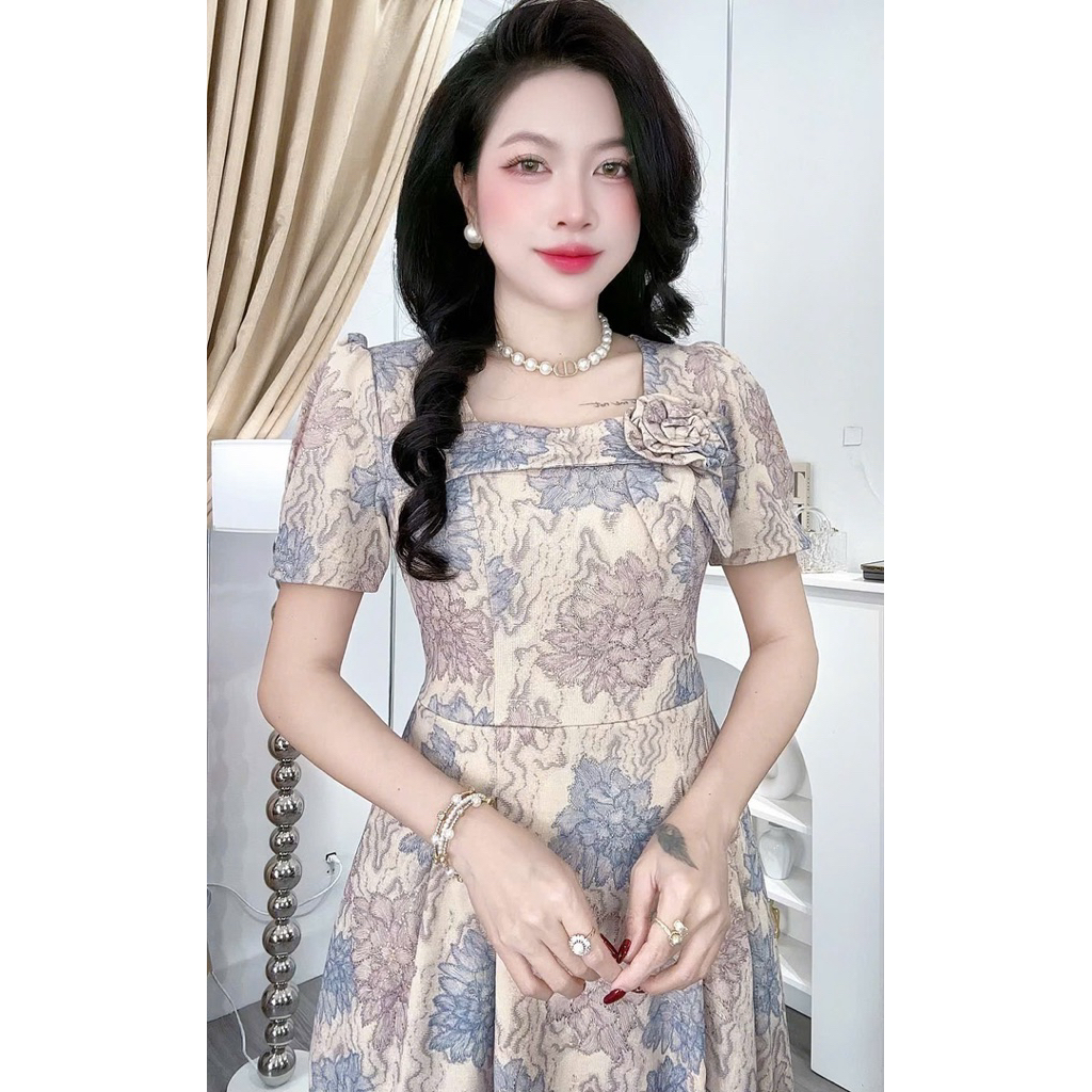 M404 Đầm Trung Niên Kiều Trinh (hag nhiu hoạ tiết nên khách thích mẫu nào ib shop hoặc shop sẽ để mẫ