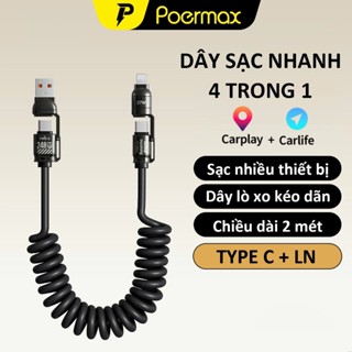  Dây sạc nhanh Poermax LX02-240w cáp sạc đa năng cho các dòng điện thoại ip samsung huawei 