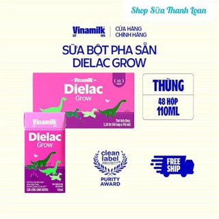   HSD T7-2026  Thùng 24  48 Hộp Sữa Bột Pha Sẵm Vinamilk Dielac Grow 110ml. 