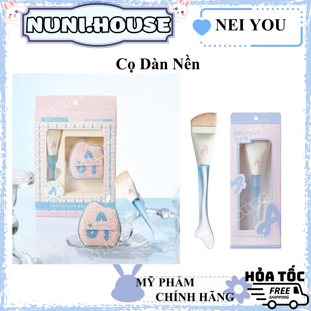 [AMORTALS] Cọ dàn nền AMORTALS nàng tiên cá siêu mỏng , Cọ đầu phẳng tán kem nền Chính hãng cao cấp