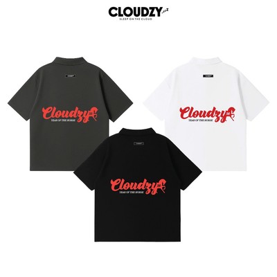 Áo polo local brand CLOUDZY unisex form rộng có cổ pima cotton thấm hút tốt nam nữ 100% cotton 250gsm STEED