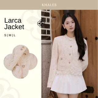  Áo khoác kiểu nữ Larca jacket by Khales dáng vừa hoạ tiết ren mềm phối cúc kim loại sang chảnh 