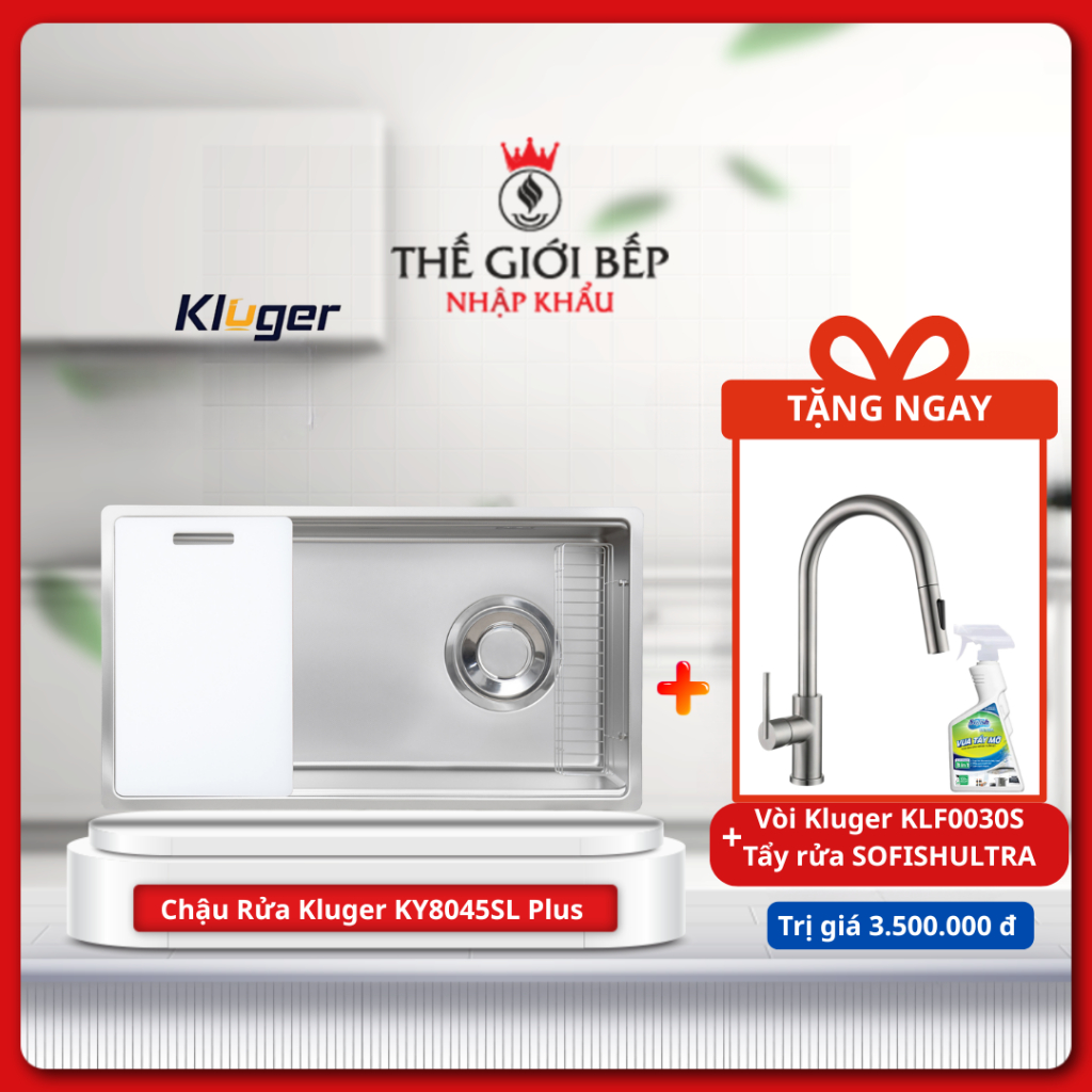 [TẶNG VÒI] Chậu rửa bát Kluger KY8045SL Plus - Sang Trọng Cho Mọi Không Gian Bếp