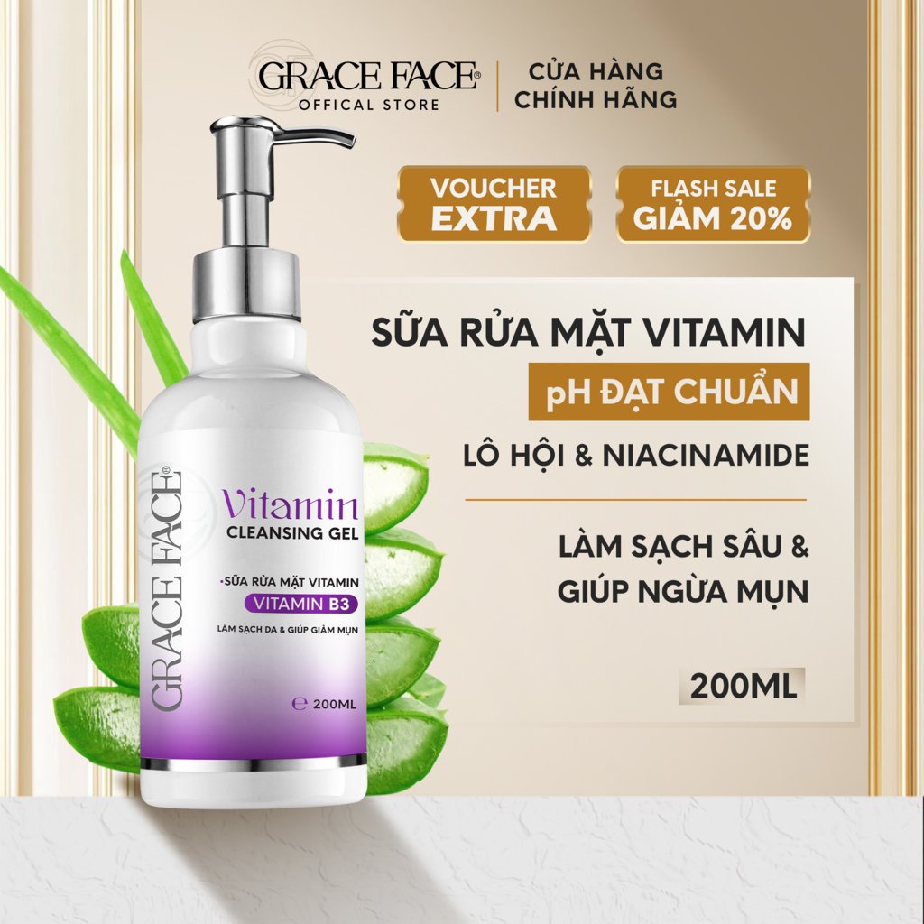 Sữa rửa mặt dịu nhẹ cho da dầu mụn, da nhạy cảm Grace Face dạng gel pH 5.5 200ml