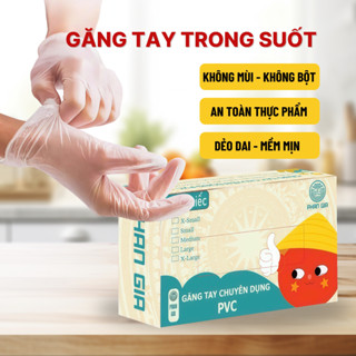  Găng Tay Nhựa PVC Dùng Thực Phẩm Không Bột | Nhà Bếp Quán Ăn – 100 PCS 