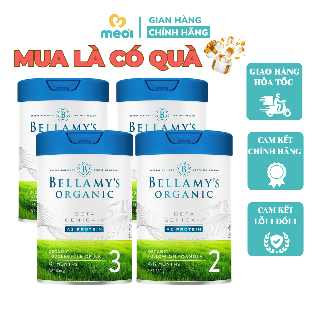  Sữa Bellamy's Organic A2 cho bé số 1 2 3 4 800g 