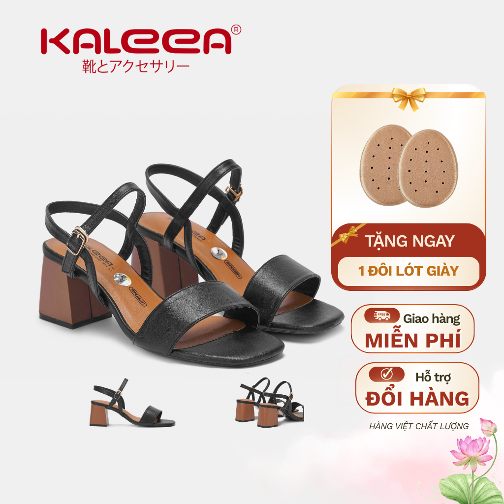 Kaleea - Giày Sandal Nữ Đi Siêu Êm Đế Cao 6p Giày Cao Gót Nữ Đế Vuông Quai Mảnh Hàng Chuẩn Kaleea - 