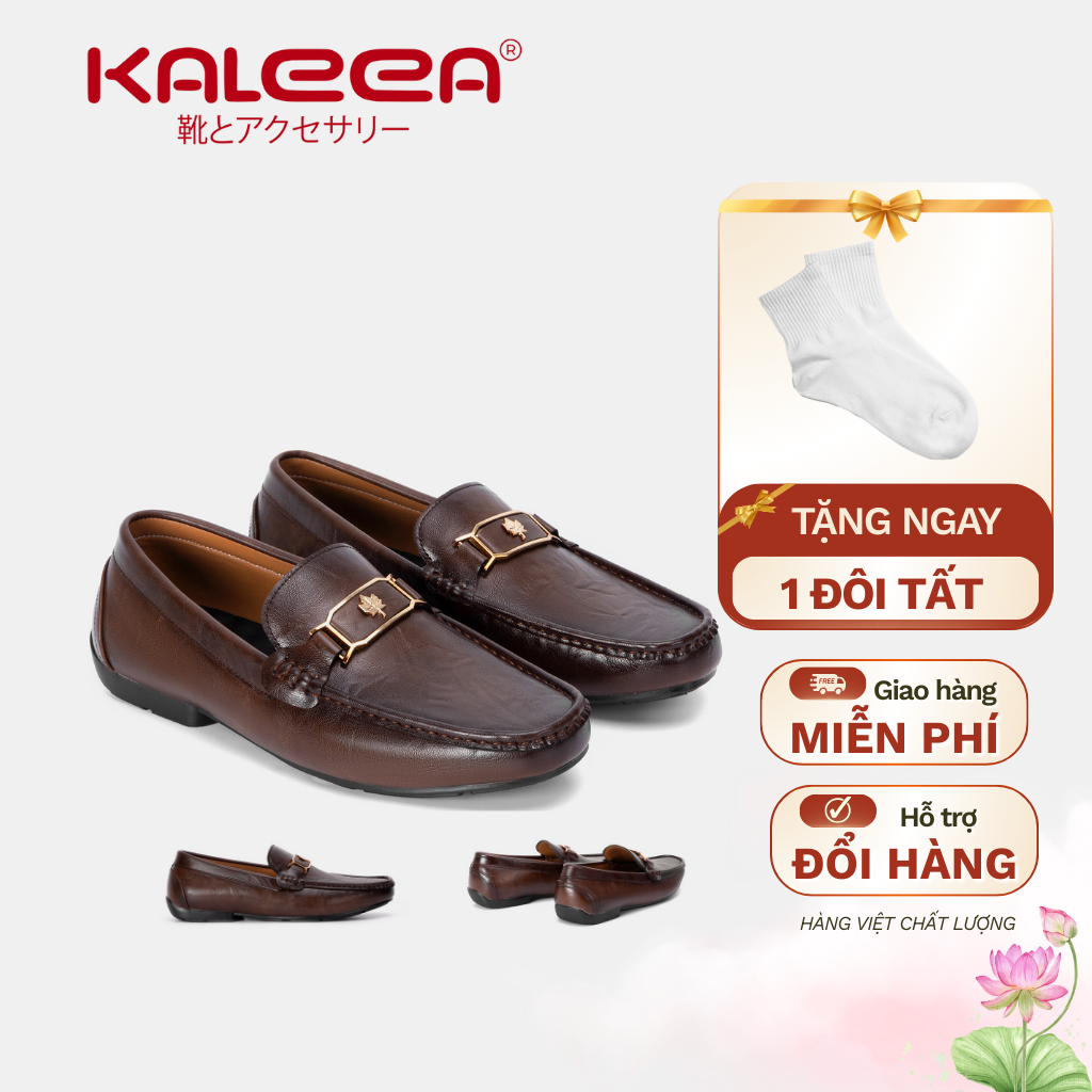 Kaleea - Giày Lười Nam Chất Da Mềm, Chuẩn Form Đi Bền Êm Chân Cao 2p - GN02