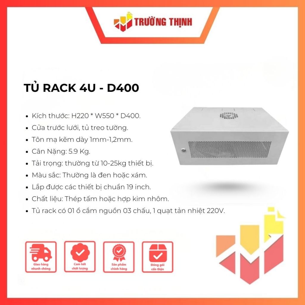 Tủ Rack treo tường 4U-D400